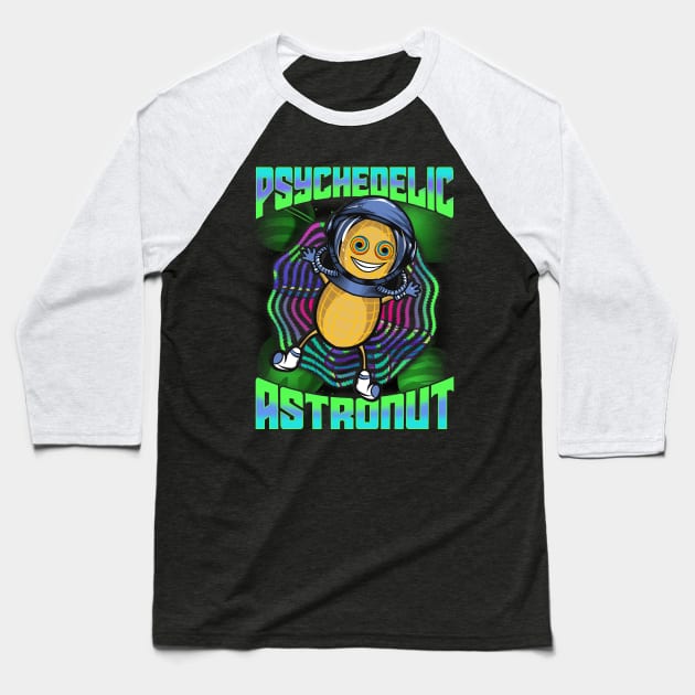 Psychedelic Astronut | Funny Astronomy Gifts | Astronomer Baseball T-Shirt by Proficient Tees